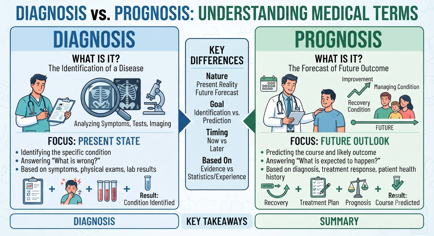 Prognosis diagnosis difference